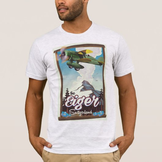 De Eiger Mountain, Zwitserland reisposter T-shirt (Voorkant)