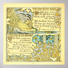 De eik en het riet Walter Crane Poster