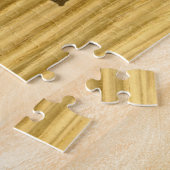 De Eiken Wereldkaart van Wenge en van de Spleet Legpuzzel (Zijkant)