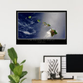 De eilanden Hawaii van de Ruimtesatellietkaart Poster (Thuiskantoor)