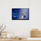 De eilanden van Hawaï satellietposter Poster (Keuken)