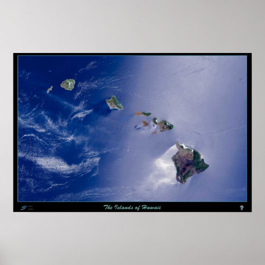 De eilanden van Hawaï satellietposter Poster (Voorkant)