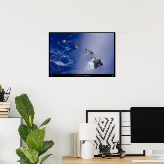 De eilanden van het poster van Hawaï (Thuiskantoor)