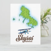 De eilandkaart van Skyros Griekenland (Staand voorkant)