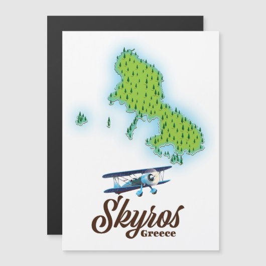 De eilandkaart van Skyros Griekenland (Voorkant / Achterkant)