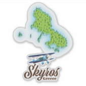 De eilandkaart van Skyros Griekenland Sticker (Voorkant)