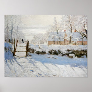 De ekster (1868-1869) Claude Monet sneeuwlandschap Poster