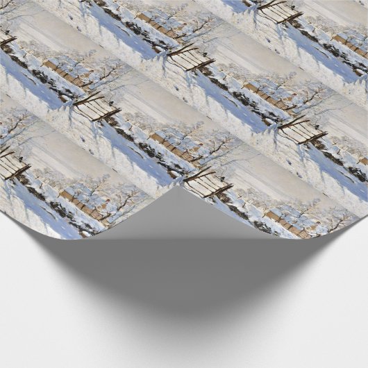 De Ekster, beroemd schilderij van fijne kunst,  Cadeaupapier (Hoek)