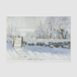 De ekster door Claude Monet Decoupage Tissuepapier<br><div class="desc">La Pie is een schilderij van de Franse impressionist Claude Monet, gemaakt in de winter van 1868-1869 in de buurt van de gemeente Étretat in Normandië. Het schilderij is een van de eerste meesterwerken van Monet en heeft een combinatie van een sterk beperkt kleurbereik, luchtperspectief en gebroken penseelwerk. Het schilderij...</div>