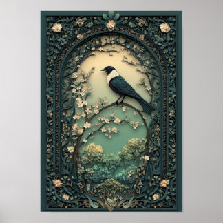 De ekster | Spring Day Forest Art Poster