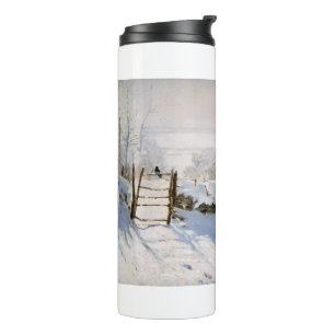 De Ekster Vogel (Winterscene) (door Claude Monet) Thermosbeker