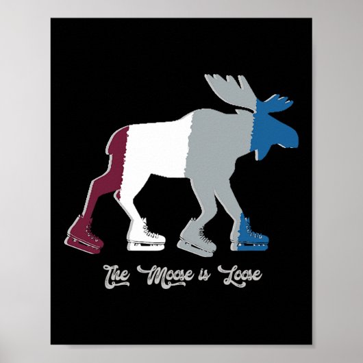 De Eland Is Los - IJshockeyschaatsen Poster (Voorkant)
