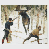 De elandjacht door Frederic Remington Cadeaupapier (Vlak)