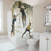 De elandjacht door Frederic Remington Douchegordijn (In situ)