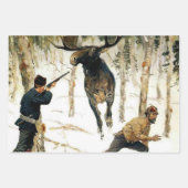 De elandjacht door Frederic Remington Inpakpapier Vel (Voorkant 2)