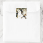 De elandjacht door Frederic Remington Vierkante Sticker (Tas)