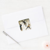 De elandjacht door Frederic Remington Vierkante Sticker (Envelop)