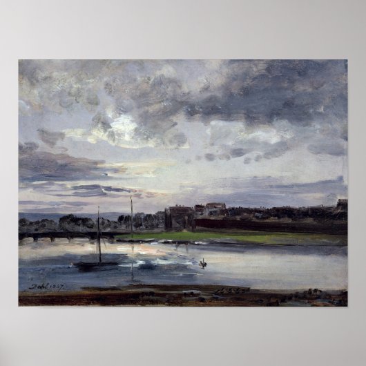 De Elbe en de New Town, Dresden Poster (Voorkant)