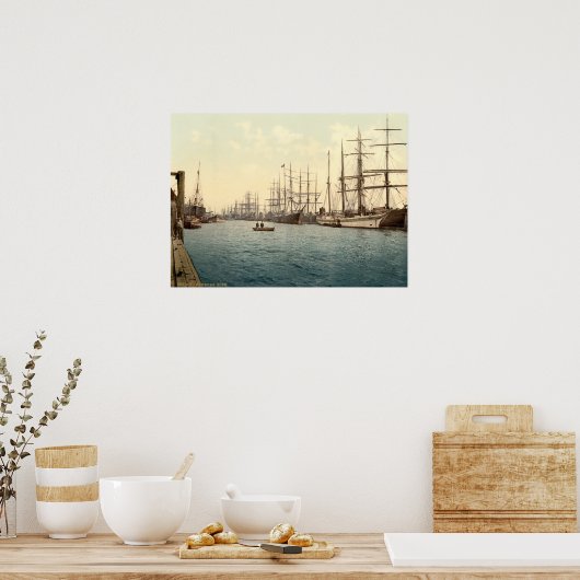 De Elbe, Hamburg, Duitsland Poster (Keuken)