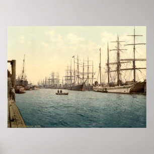 De Elbe, Hamburg, Duitsland Poster