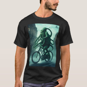 De Eldritch Fietser: Cthulhu rijdt op de fiets T-shirt