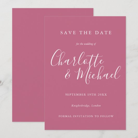 De Elegant Band Wedding bewaart de DatumKaart Save The Date (Voorkant / Achterkant)