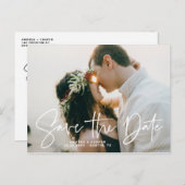 De Elegant Drawn Overlay Foto slaat de datum op Aankondigingskaart (Voorkant / Achterkant)