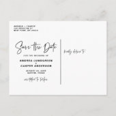 De Elegant Drawn Overlay Foto slaat de datum op Aankondigingskaart (Achterkant)