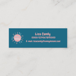 De elegant van muziekdocent merkt blauwe achtergro mini visitekaartje