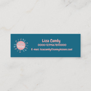 De elegant van muziekdocent merkt blauwe achtergro mini visitekaartje