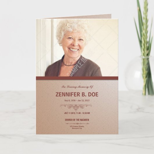 De elegante BegrafenisSjabloon van het Programma (Voorkant)