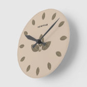 De elegante Bladeren van de Laurierboom Ronde Klok (Hoek)