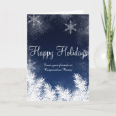 De elegante blauwe collectieve groeten van de feestdagen kaart (Voorkant)