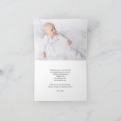 De elegante Blauwe Foto van het Damast dankt u Bedankkaart (Binnen)