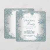 De elegante Blauwgroen Blauwe Partij van Kerstmis Kaart (Voorkant / Achterkant)
