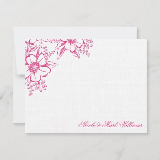 De elegante BloemenVlakte van de Douane dankt u Bedankkaart (Voorkant)