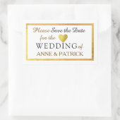 De elegante bruiloft sparen de Datum Rechthoekige Sticker (Tas)