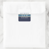 De elegante bruiloft sparen de Datum Vierkante Sticker (Tas)