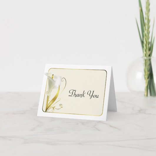 De elegante Calla van het Wit en van het Ivoor Bedankkaart (Voorkant)