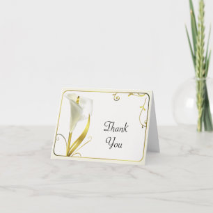 De elegante Calla van het Wit en van het Ivoor Bedankkaart
