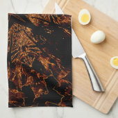 De elegante Donkere Caleidoscopische Zwarte Bruine Theedoek (Quarter Fold)