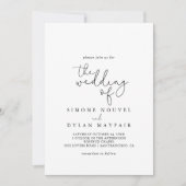 De elegante eenvoudige kalligrafie bruiloft van In Kaart (Voorkant)