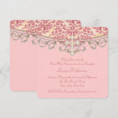 De elegante Eerste Heilige Communie van het Koraal Kaart (Voorkant / Achterkant)