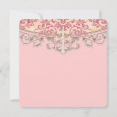 De elegante Eerste Heilige Communie van het Koraal Kaart (Achterkant)