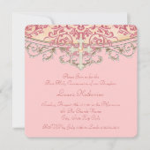 De elegante Eerste Heilige Communie van het Koraal Kaart (Voorkant)