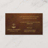 De elegante en Moderne Bruine Procureur van het Visitekaartje (Achterkant)
