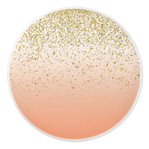 De elegante faux gouden confettien blozen keramische knop