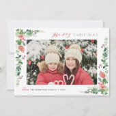 de elegante florale grenzen van de kerst feestdagenkaart (Voorkant)