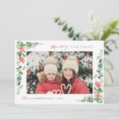 de elegante florale grenzen van de kerst feestdagenkaart (Staand voorkant)