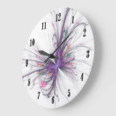 De elegante Fractal van de Vlinder Zwarte Handen Grote Klok (Hoek)